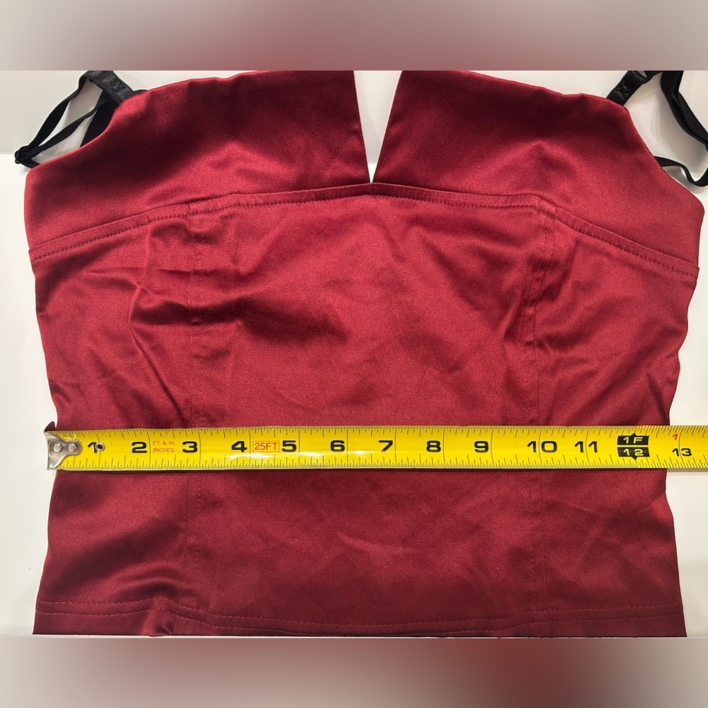 Aqua Blues tank 90’s red shiny spaghetti strap - Picture 9 of 10